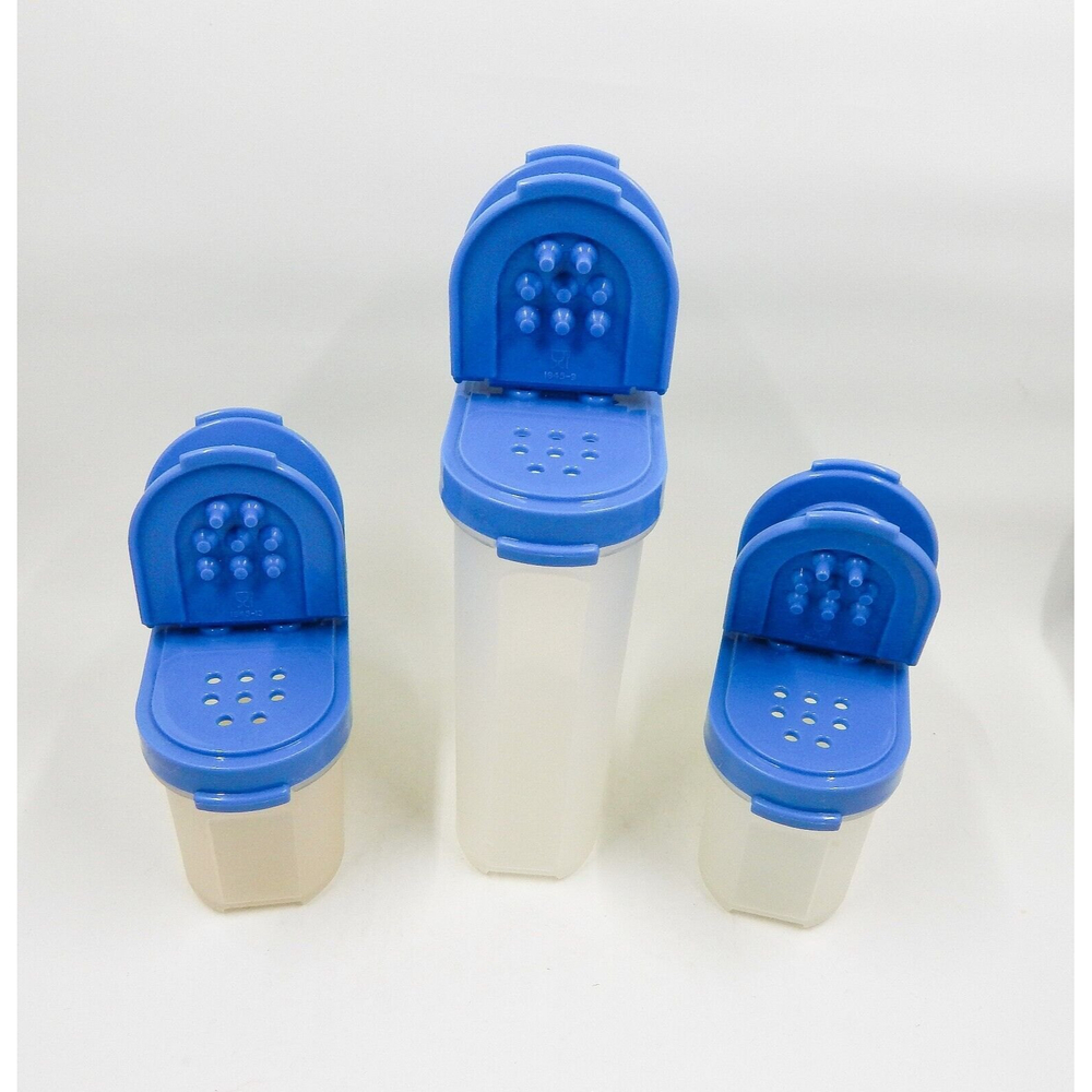 Tupperware Modular Mates Spice Containers Lt. Blue Lids Lot of 3
